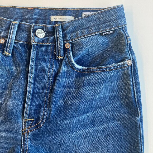 NOEND DENIM High Rise Straight Crop Jeans, Blue, 26 - Picture 7 of 15